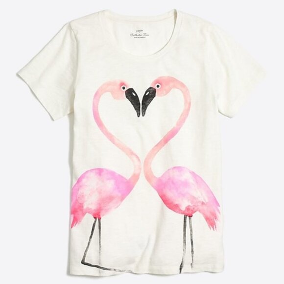 NWT - J. Crew Factory Flamingo Love Collector Tee - Picture 1 of 11